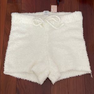 fuzzy white shorts